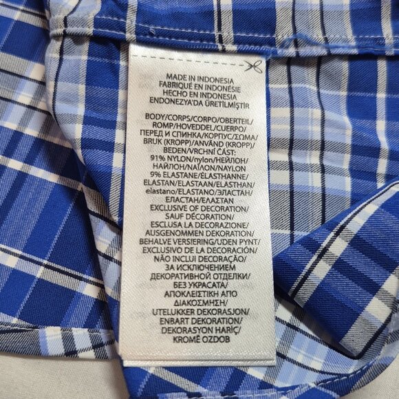 Polo Ralph Lauren Men's Shirt Size M Short Sleeve Plaid Dk Blue Performance (60) - Picture 7 of 13